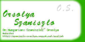 orsolya szaniszlo business card